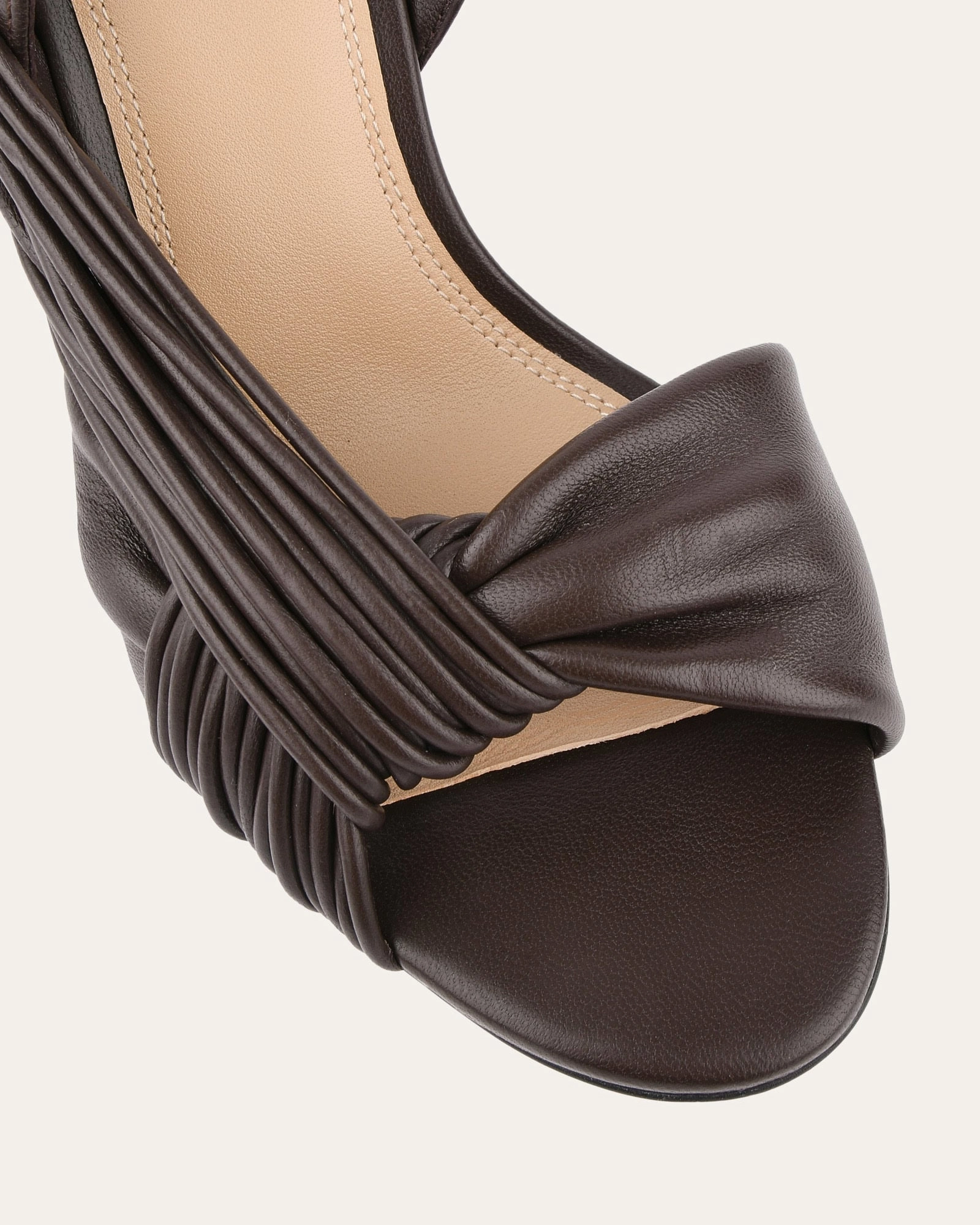 Streamlined Pieces Lucky High Heel Sandals Cacao Leather