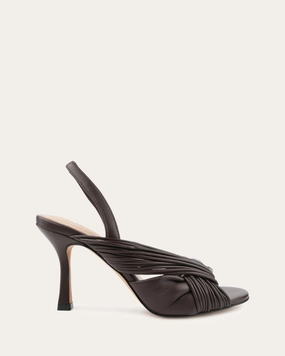 Lucky High Heel Sandals Cacao Leather Elevated Layers Creative Layers