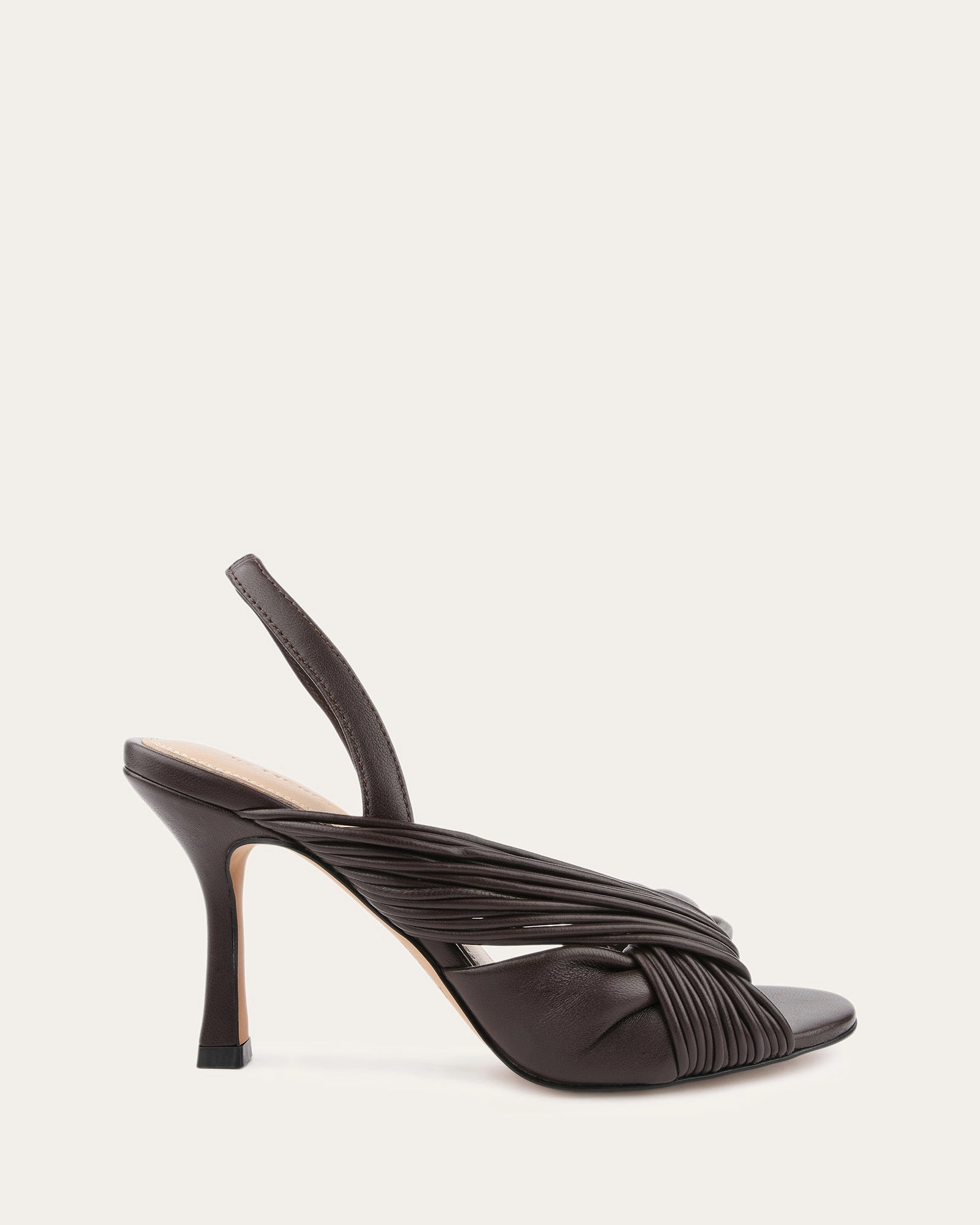 Lucky High Heel Sandals Cacao Leather Designed To Shift Breathe And Move