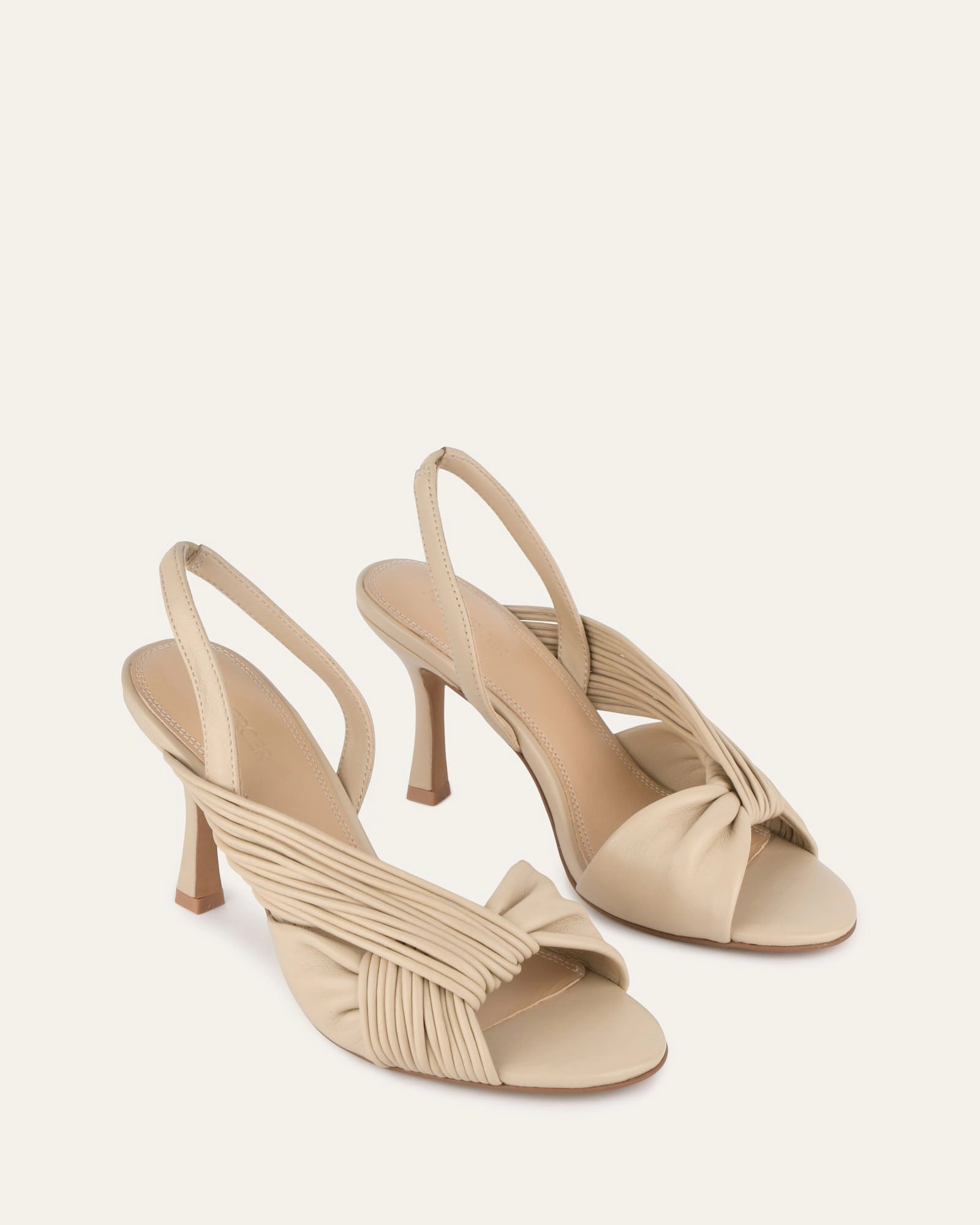 Lucky High Heel Sandals Sand Leather Movement-Inspired
