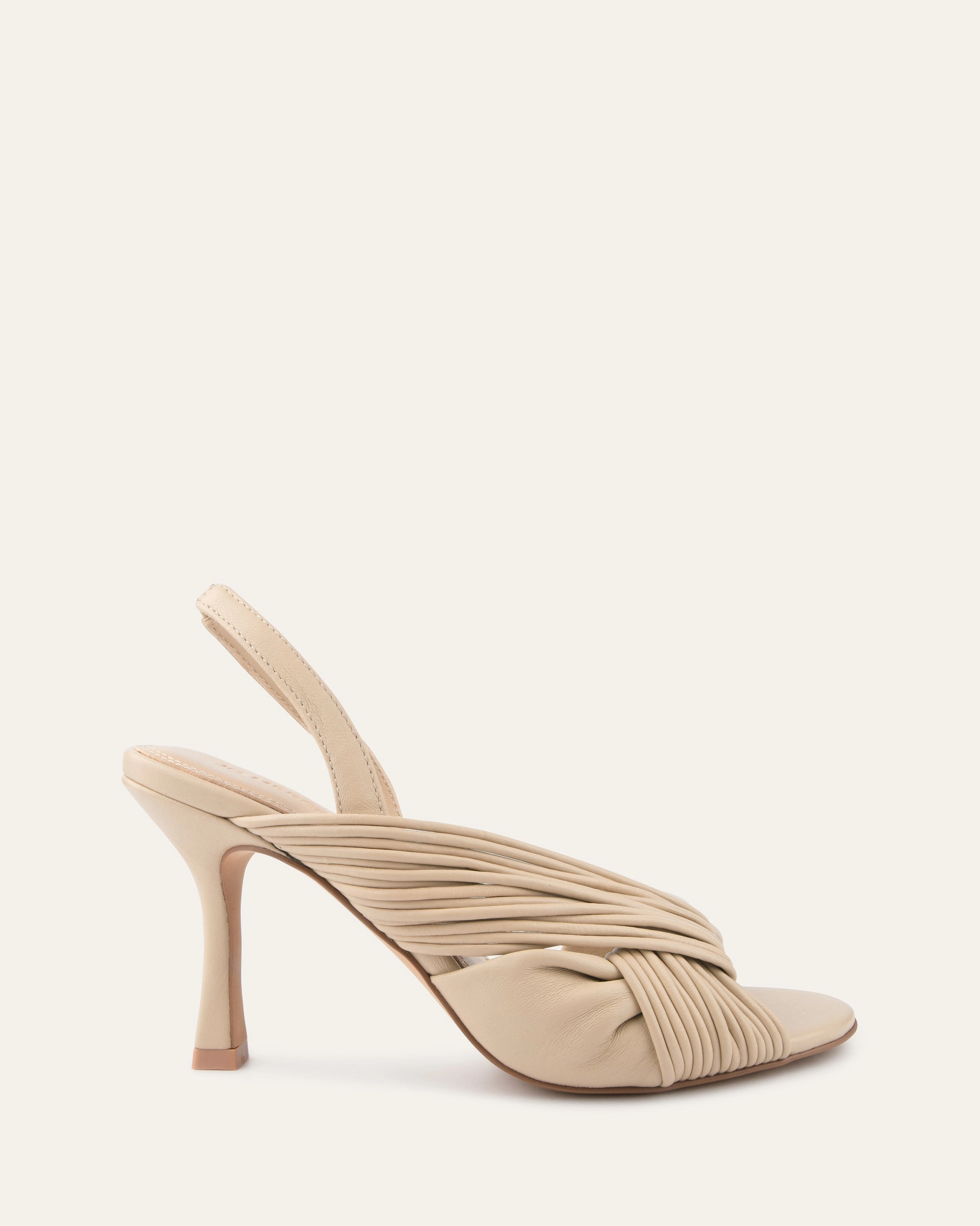 Lucky High Heel Sandals Sand Leather Design-Led Functional Aesthetic