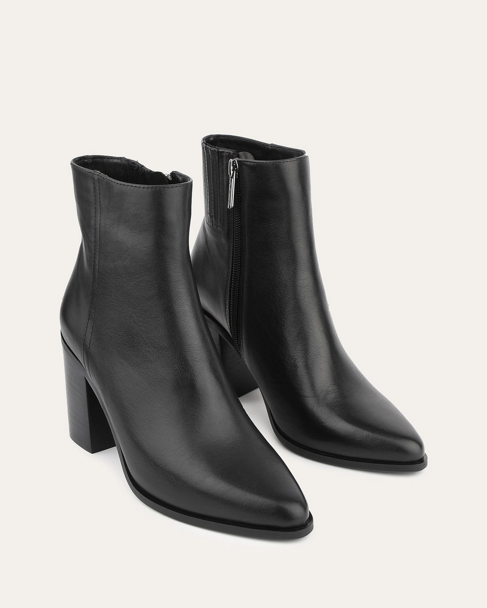 Luna High Ankle Boots Black Leather All-Day Rhythm