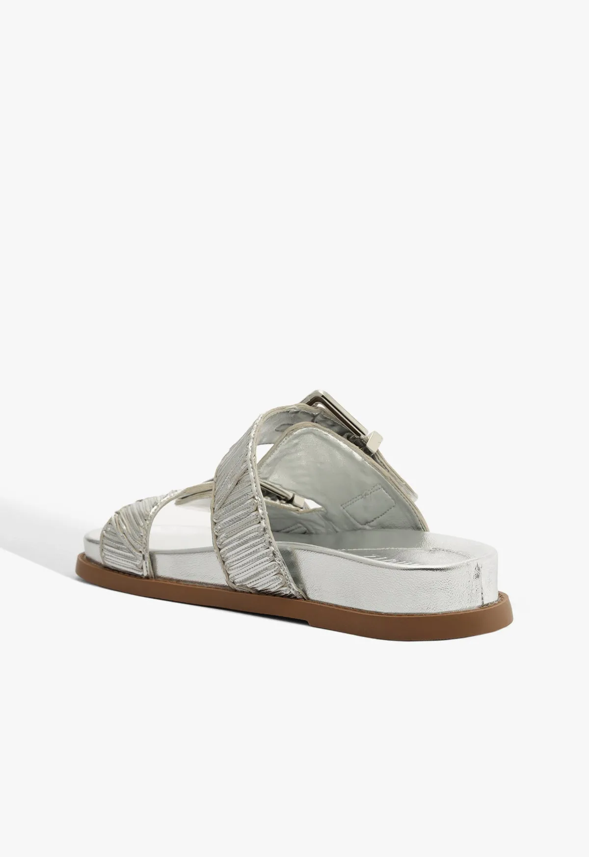 Motion-Driven Wear Future-Light Lupita Buckle Sporty Metallic Sandal