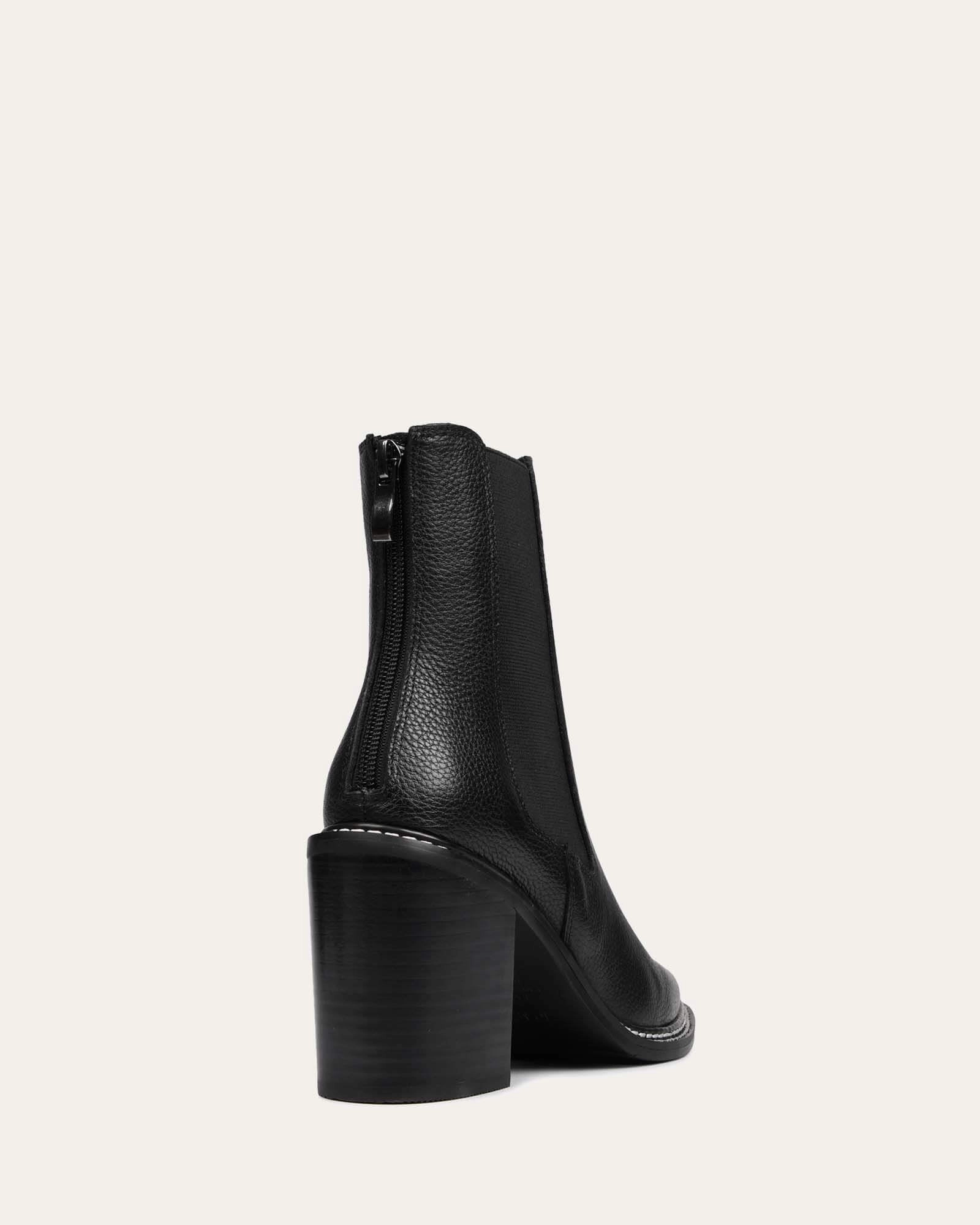 Relaxed Innovation Premium Feel Luxe High Ankle Boots Black Leather