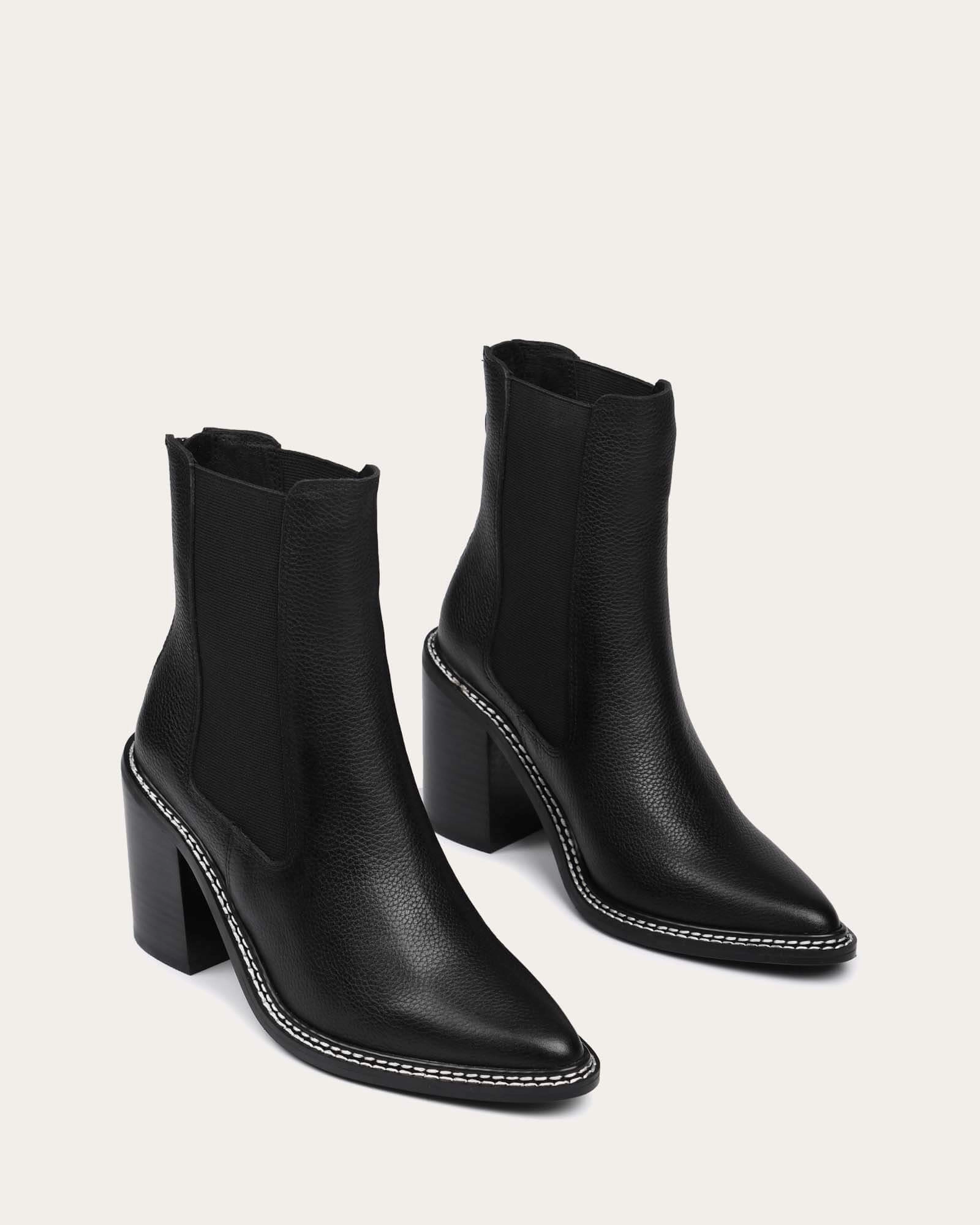 Luxe High Ankle Boots Black Leather Adaptive Gear Timeless Motion