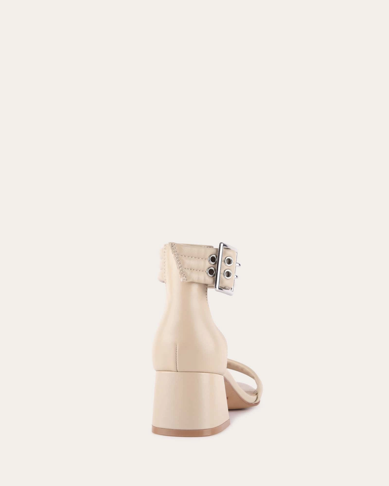 Forward-Looking Fit Lyric Mid Heel Sandals Sand Leather
