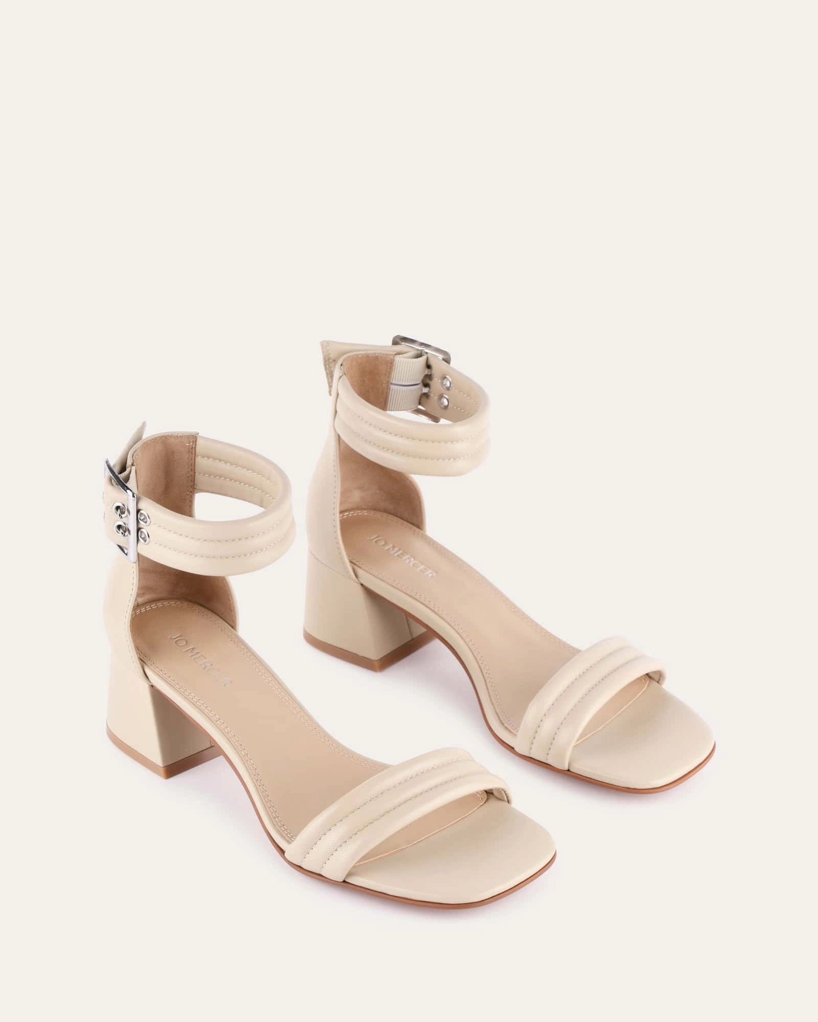 Lyric Mid Heel Sandals Sand Leather Feel The Flow Lightweight Living