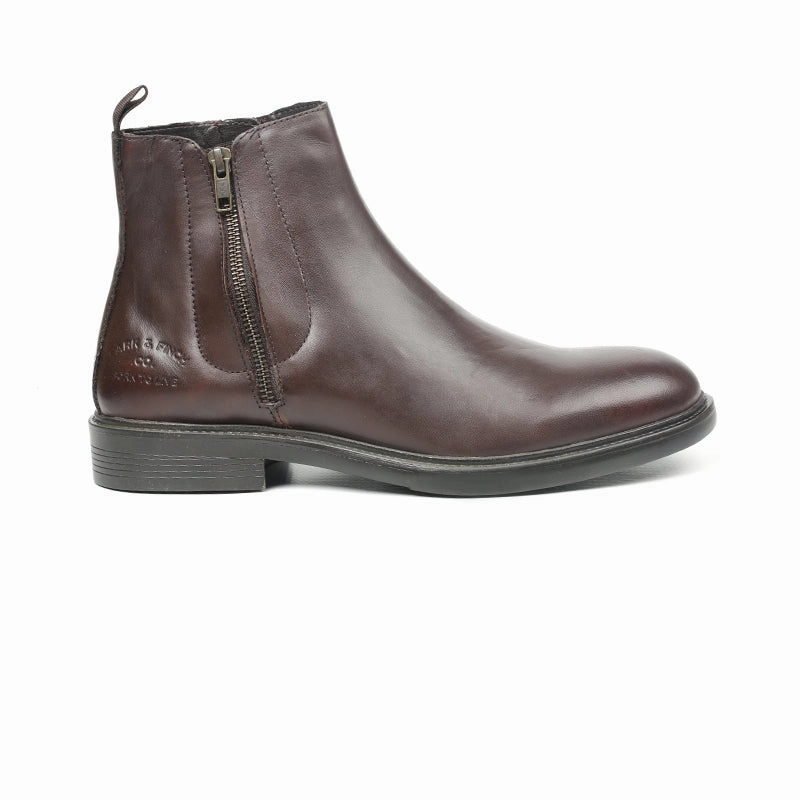Bold Details Sleek Routine M-Lf-0200343-Zip-Up Leather Boots
