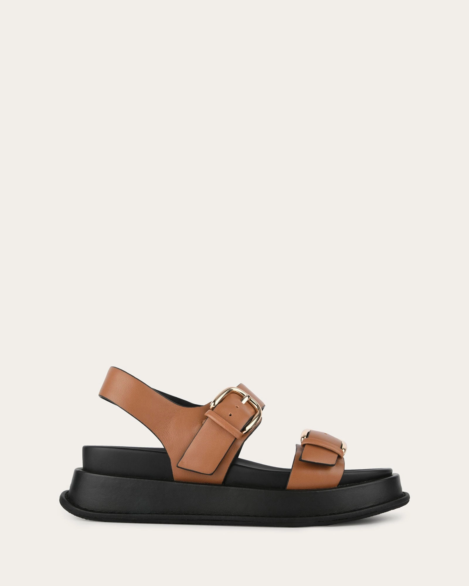 Versatility Gear Function-Refined Mabel Flat Sandals Dark Tan Leather