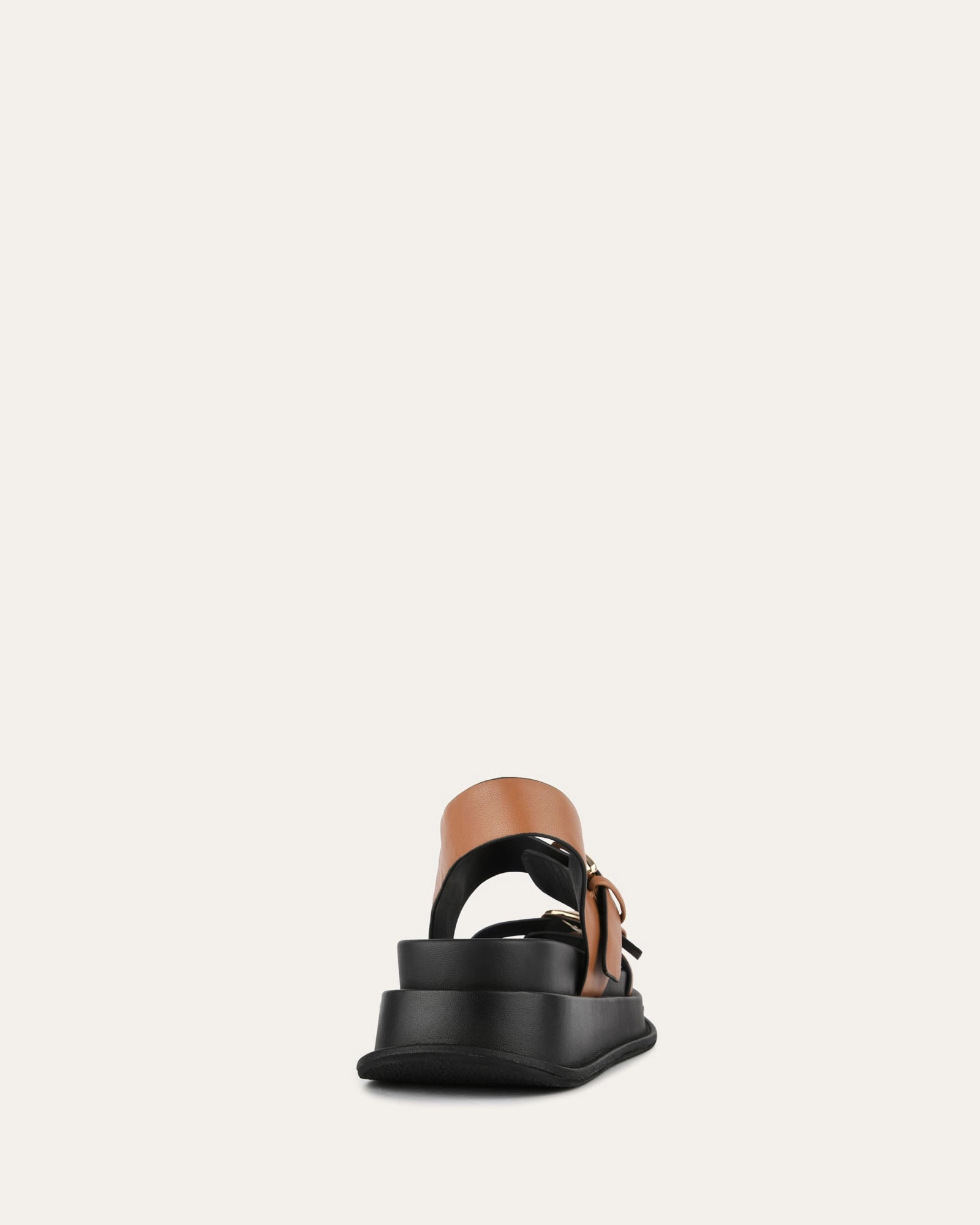 Built To Adapt Mabel Flat Sandals Dark Tan Leather