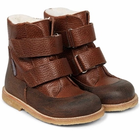 Angulus Tex Boots W. Velcro Dark Brown/Cognac Next In Line