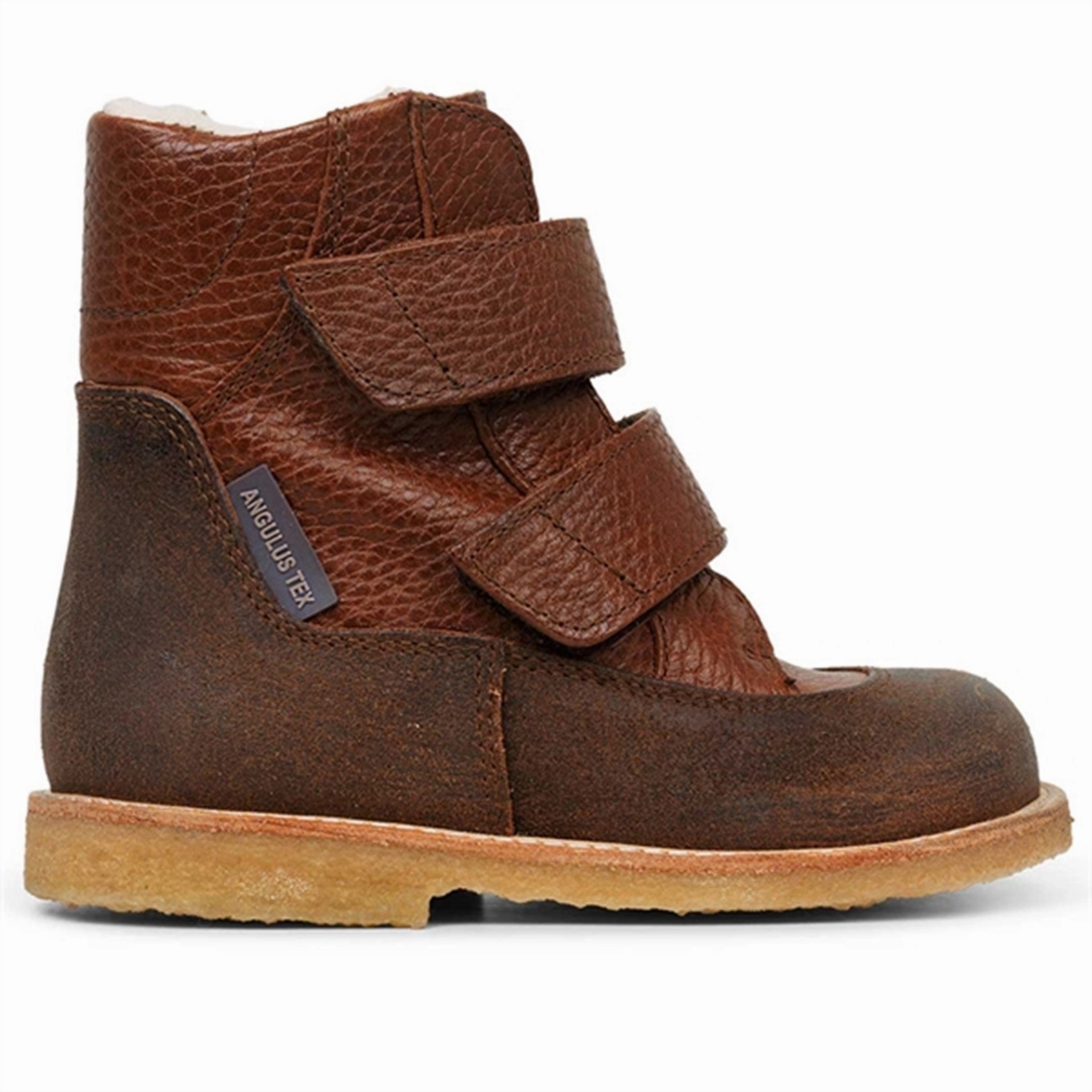 Angulus Tex Boots W. Velcro Dark Brown/Cognac On-The-Go Style Uncomplicated Fit