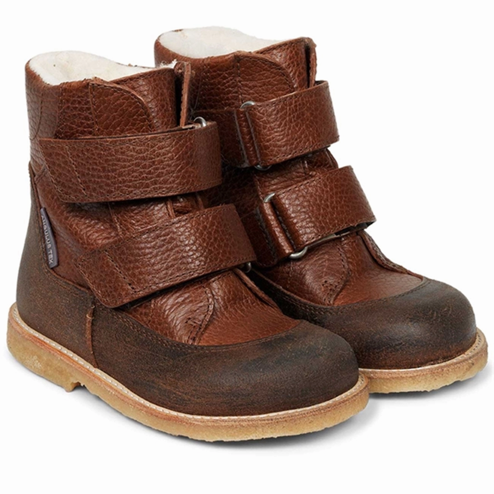 Angulus Tex Boots W. Velcro Dark Brown/Cognac Next In Line