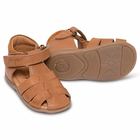 Everyday Ready Pom Pom Starter Sandal Velcro Camel