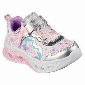 Skechers Flutter Heart Lights Sneakers Silver Lt. Pink Flow In Motion