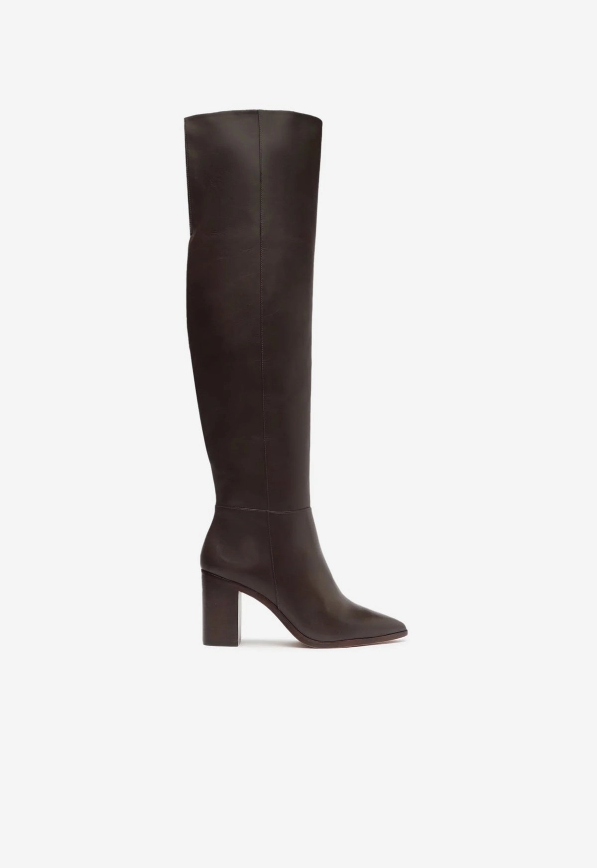 Mindful Wear Refined Tone Magali Block Over The Knee Leather Boot