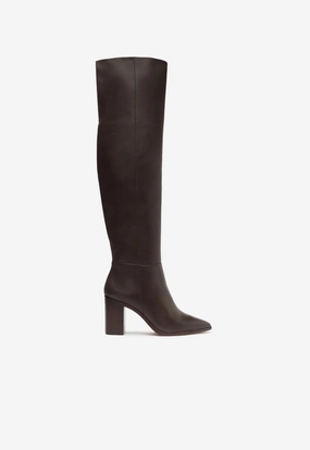 Mindful Wear Refined Tone Magali Block Over The Knee Leather Boot