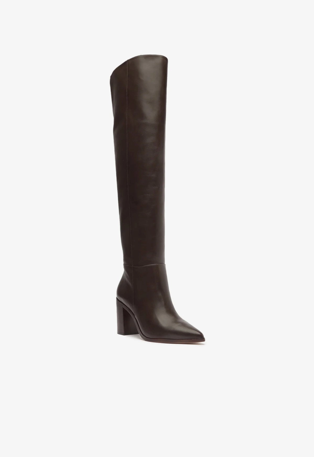 Streamlined Edge Magali Block Over The Knee Leather Boot