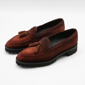Timeless Motion Future Utility Manolo Tassel Loafer Mto - Dirty Red Suede
