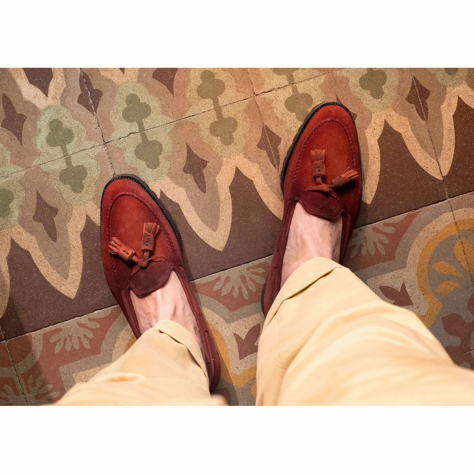Change-Ready Active Core Manolo Tassel Loafer Mto - Dirty Red Suede