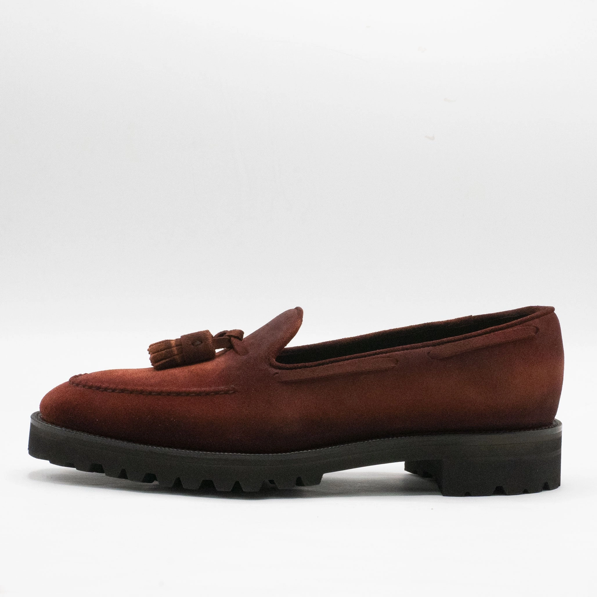 Manolo Tassel Loafer Mto - Dirty Red Suede Open Utility