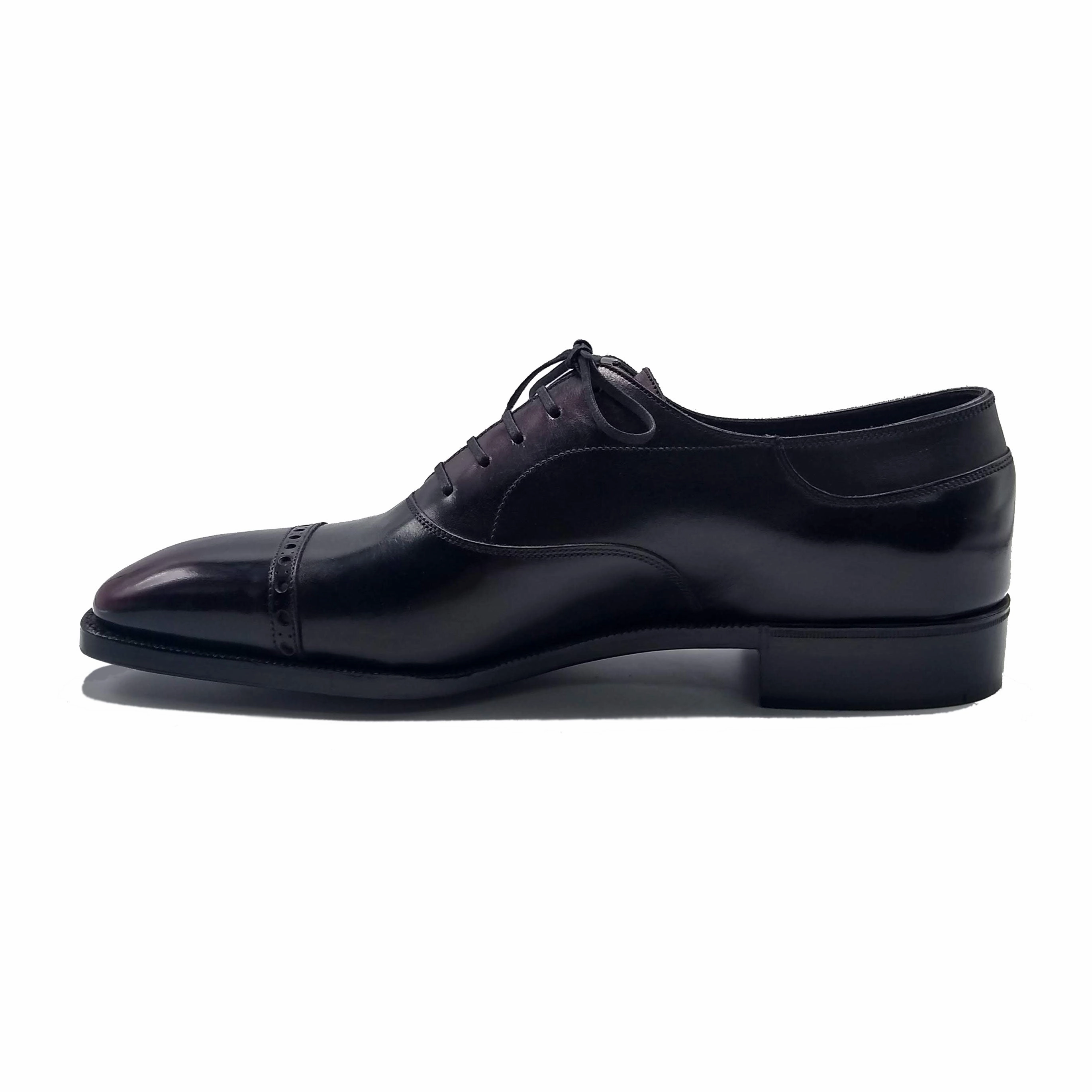 City State Lifestyle Energy Mario Oxford Shoe - Black And Bordeaux Patina