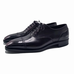 Anywhere Utility Mario Oxford Shoe - Black And Bordeaux Patina