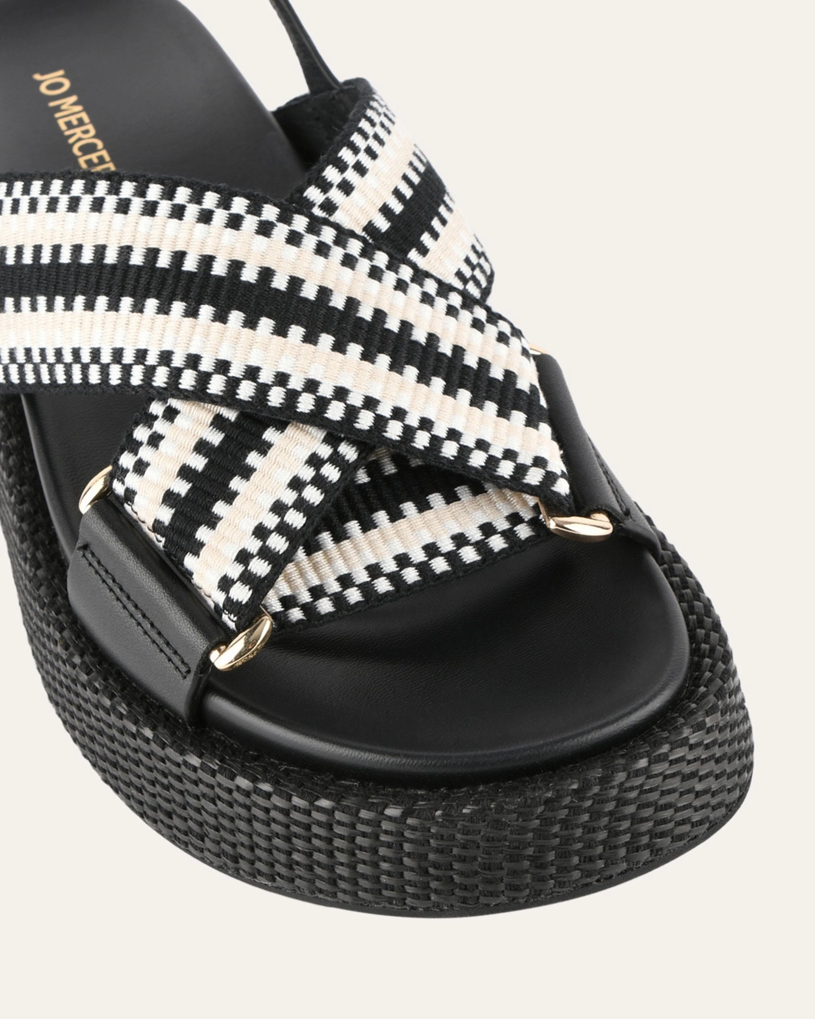 Marley Flat Sandals Black Multi City-Flex Refined Structure