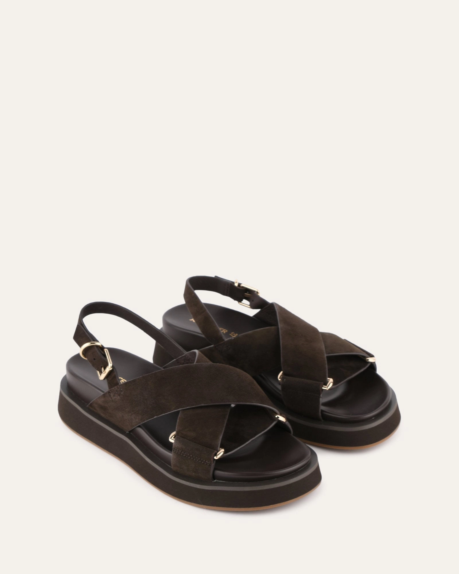 Designed With Rhythm Unified Fit Marley Flat Sandals Espresso Suede