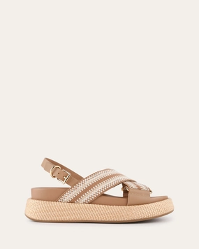Essentials On Point City Rhythm Marley Flat Sandals Tan Multi