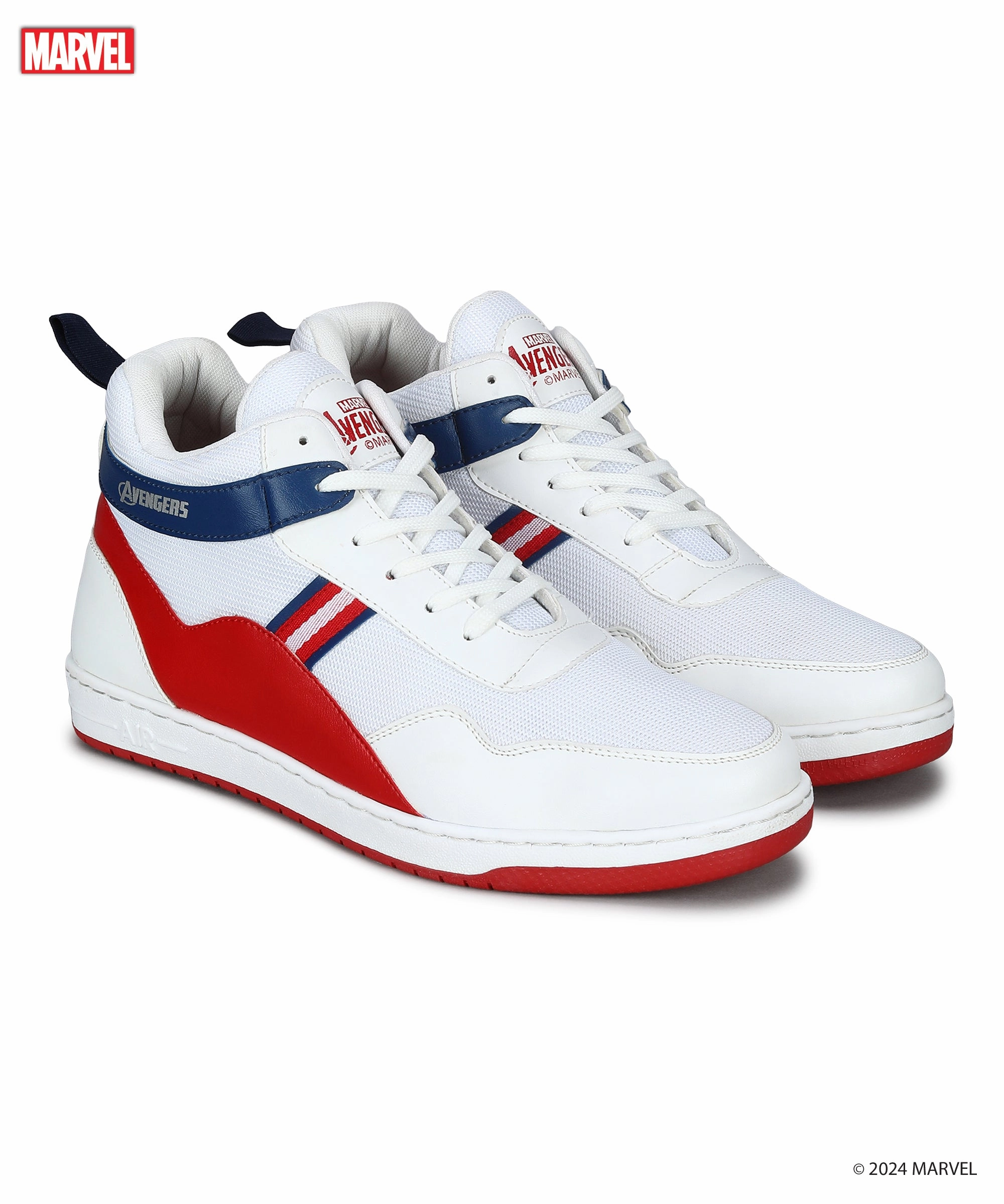 Wear The Moment Marvel Men'S White Casual Sneakers | Cushioned & Lace Up Outdoor Style