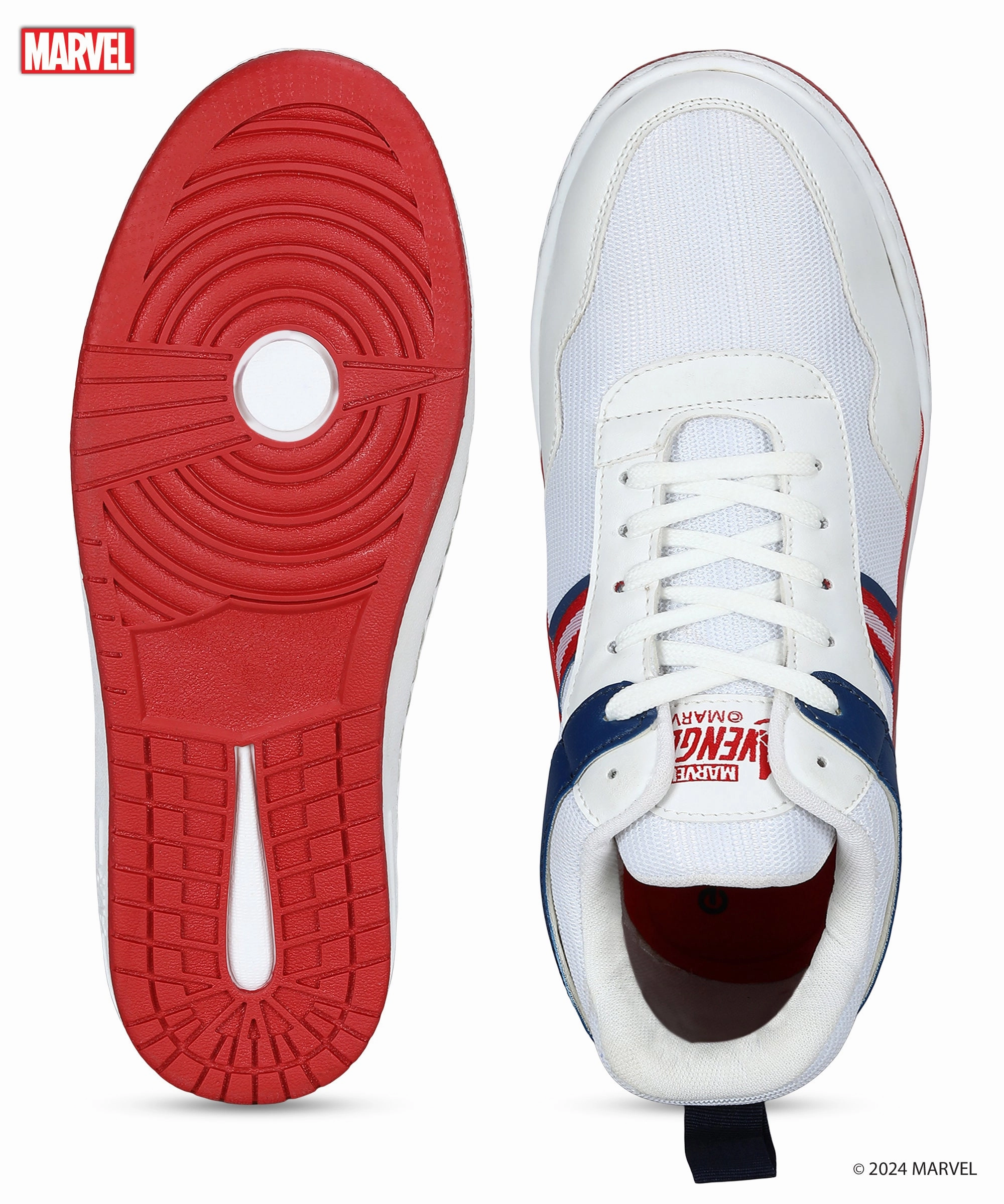 Versatile Gear Made To Flex Marvel Men'S White Casual Sneakers | Cushioned & Lace Up Outdoor Style