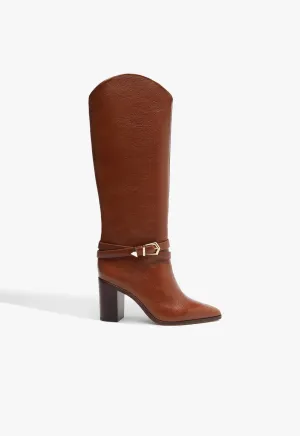 Maryana Belt Block Leather Boot Sleek Comfortwear