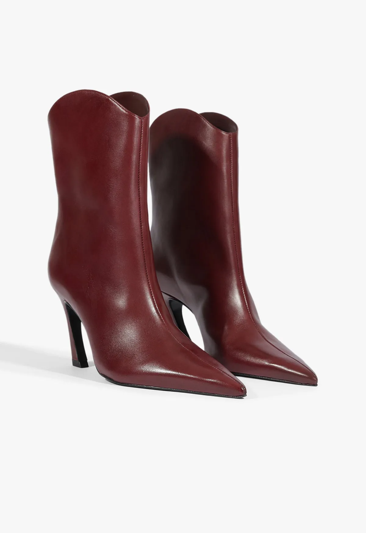 Maryann Curve Leather Bootie Urban Clarity Wear
