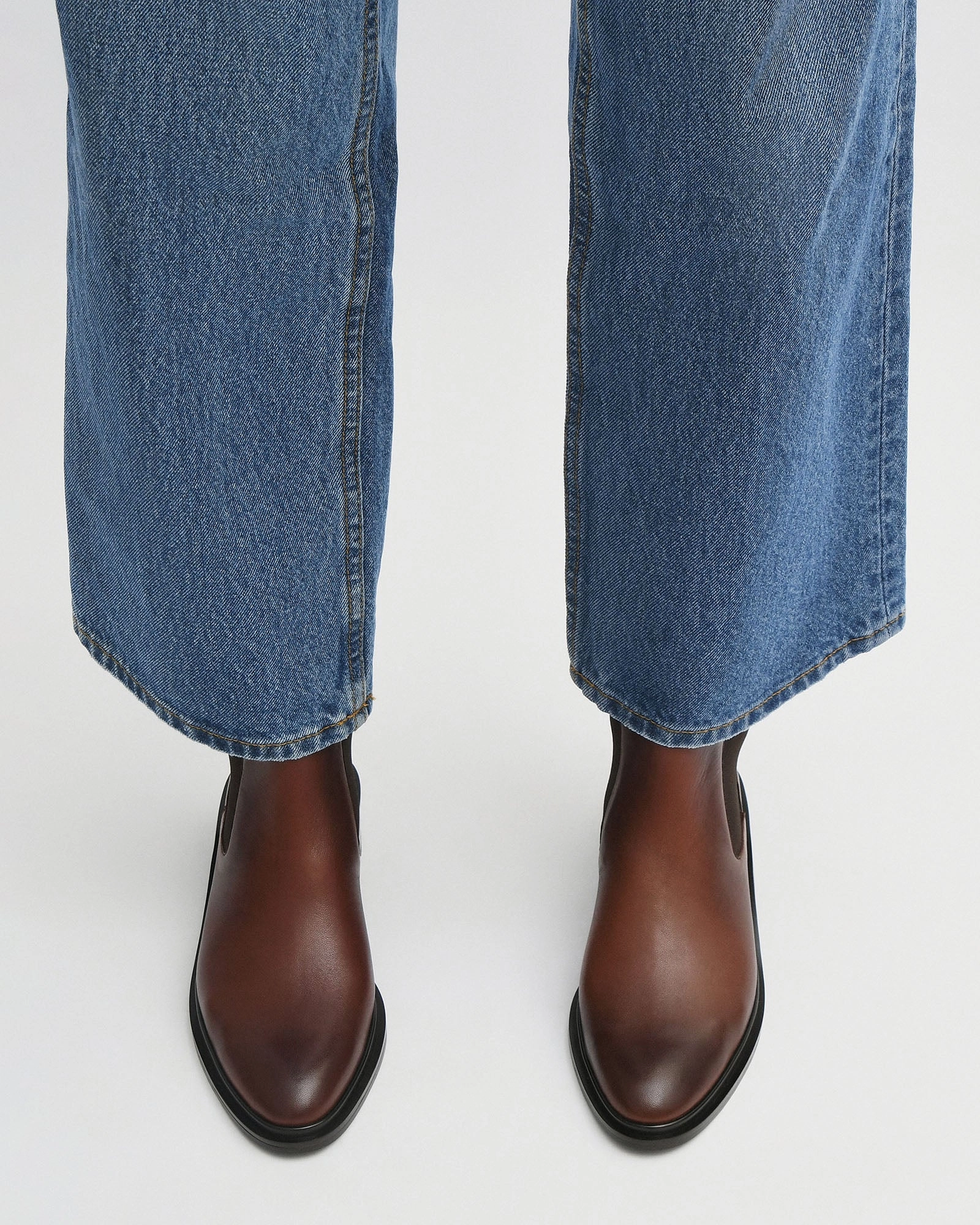 Melrose Flat Ankle Boots Chestnut Leather Fit-Flow Premium Layers