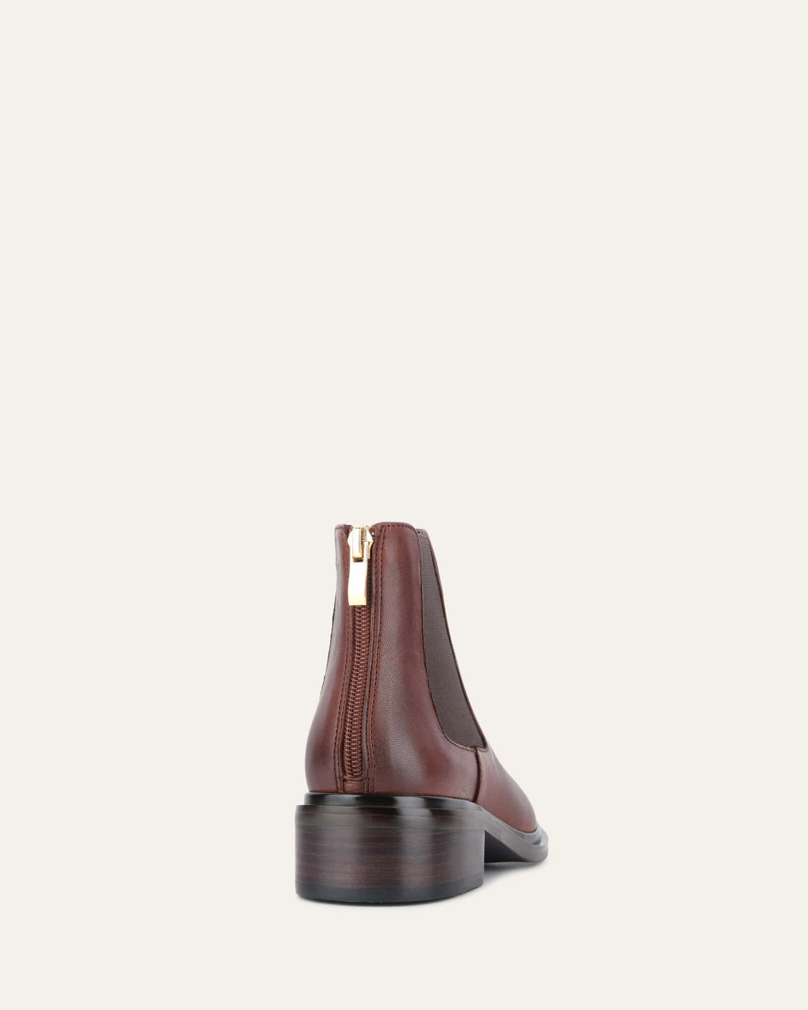 Melrose Flat Ankle Boots Chestnut Leather Fit-Flow