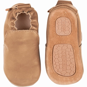 Modern Pattern Made To Flex Melton Delicate Leather Slippers Cognac