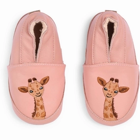 Open Utility Melton Giraffe Leather Slippers Rose Dawn