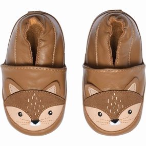 Subtle Impact Melton Leather Slippers With Squirrel Cognac