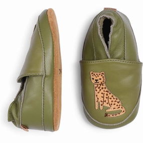 Everyday Outlook Melton Leopard Leather Slippers Dried Herb