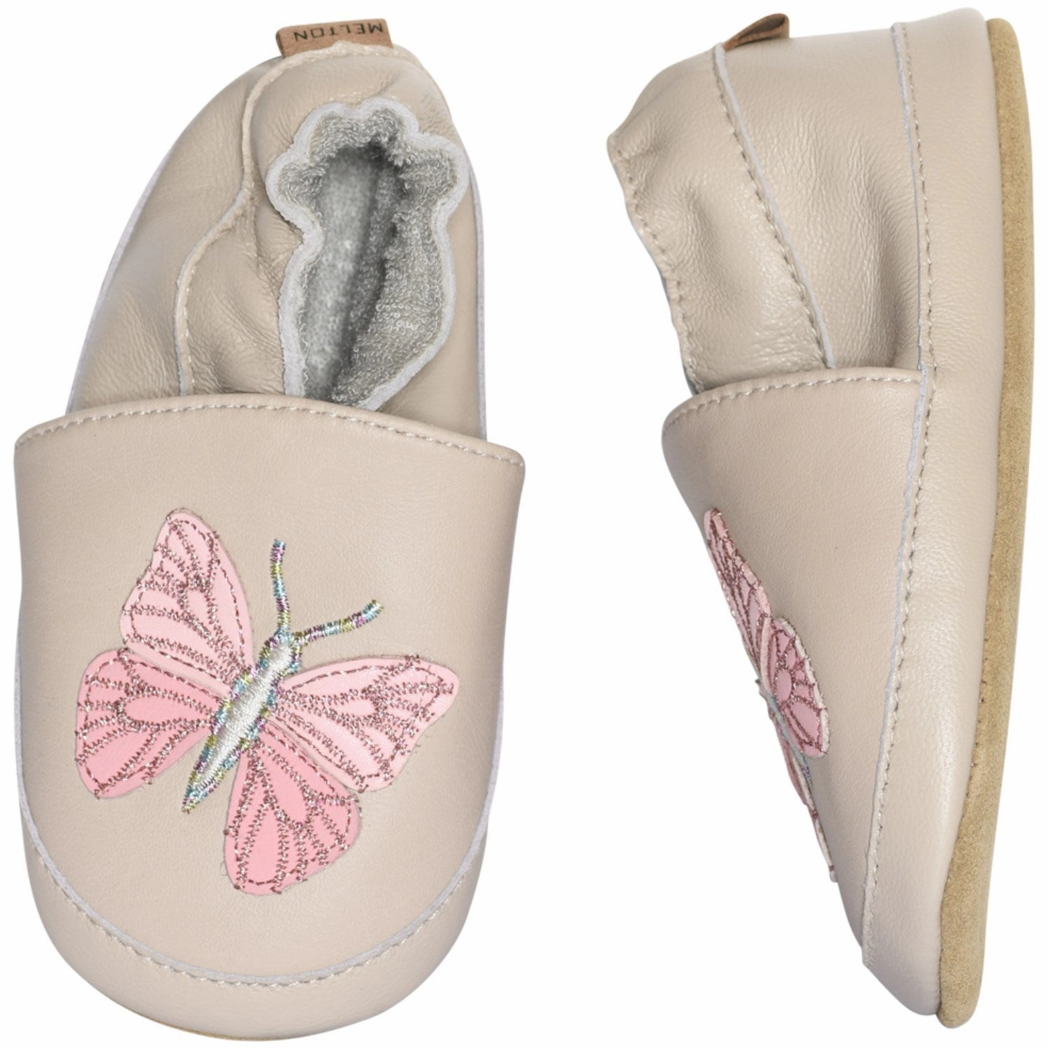 Functional Aesthetic Melton Oxford Tan Papillon Leather Slippers