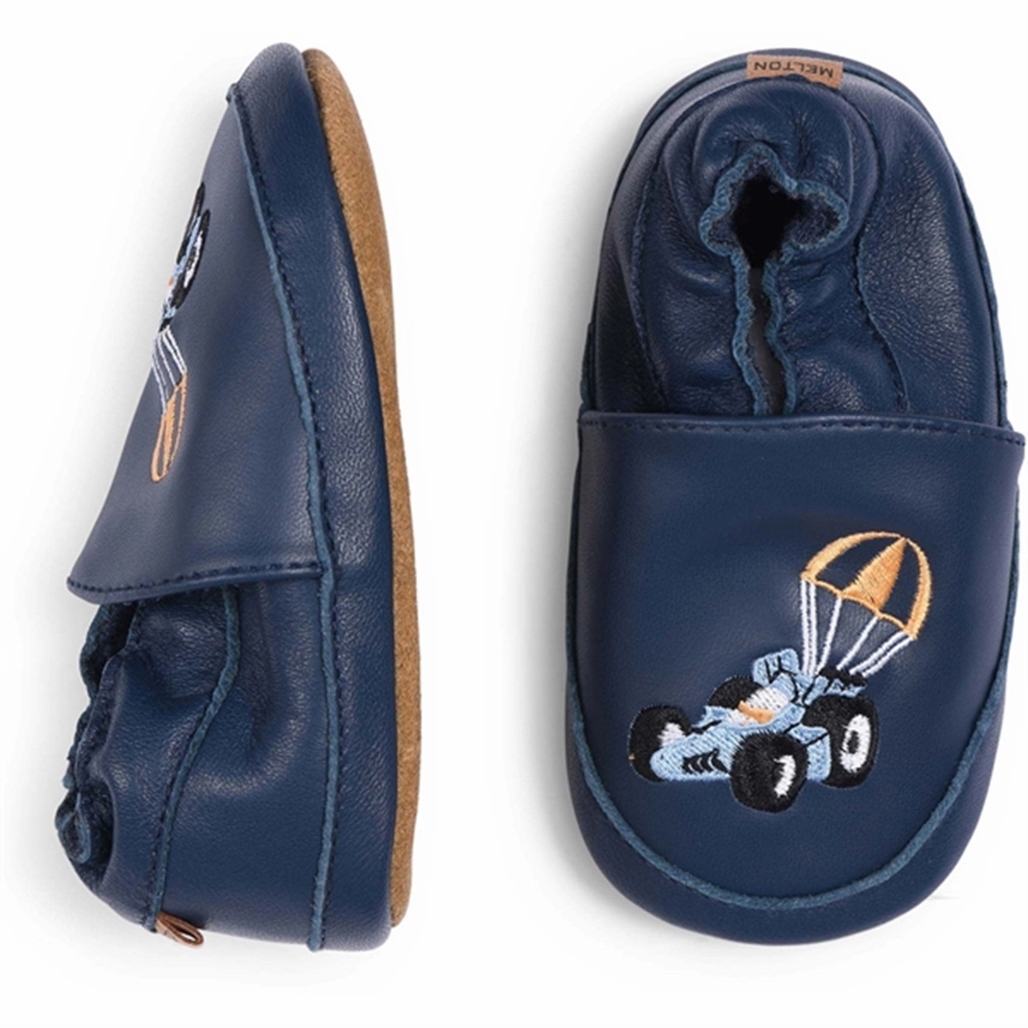 Chill-Crafted Melton Race Car Leather Slippers Navy Academy