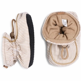 Melton Striped Textile Slippers Beige Constant Vibe