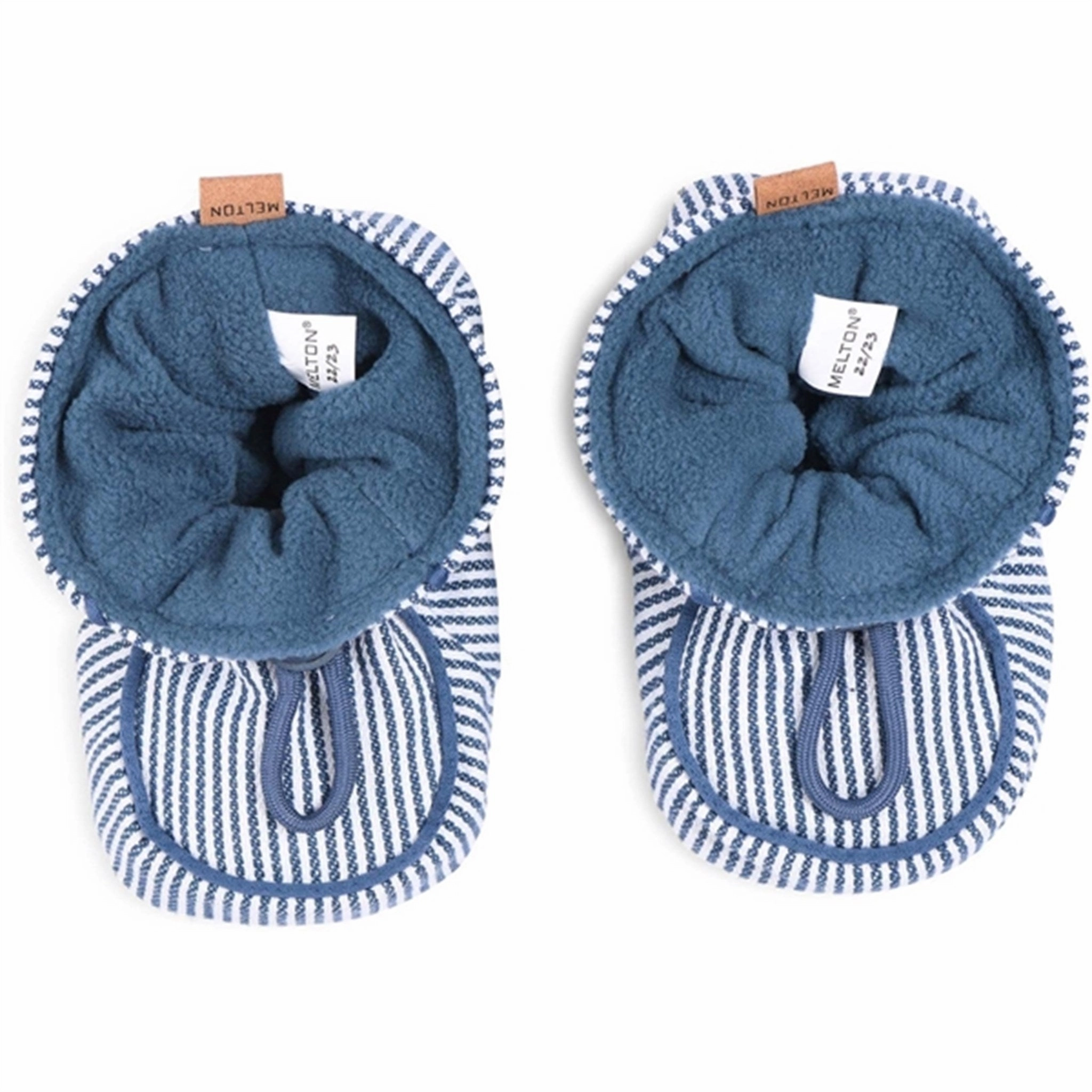 Melton Striped Textile Slippers Dark Demin Wear With Intent