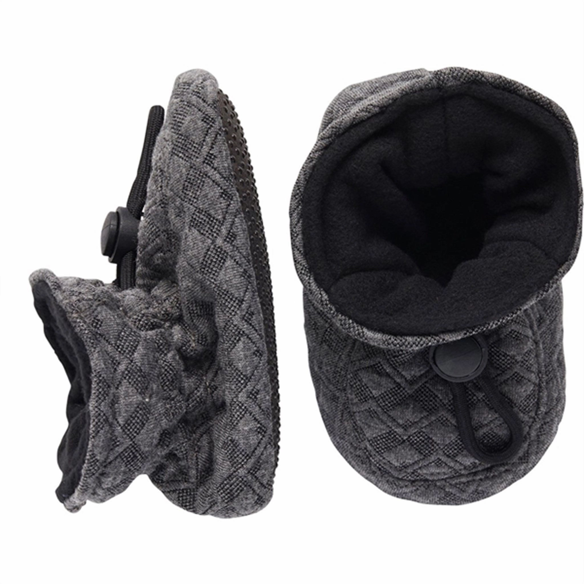 Melton Textile Slippers Quilted Dark Grey Melange Redefining Casual