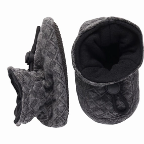 Melton Textile Slippers Quilted Dark Grey Melange Redefining Casual