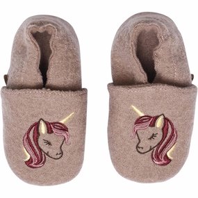 Style Built In Melton Wool Slippers Unicorn Fawn