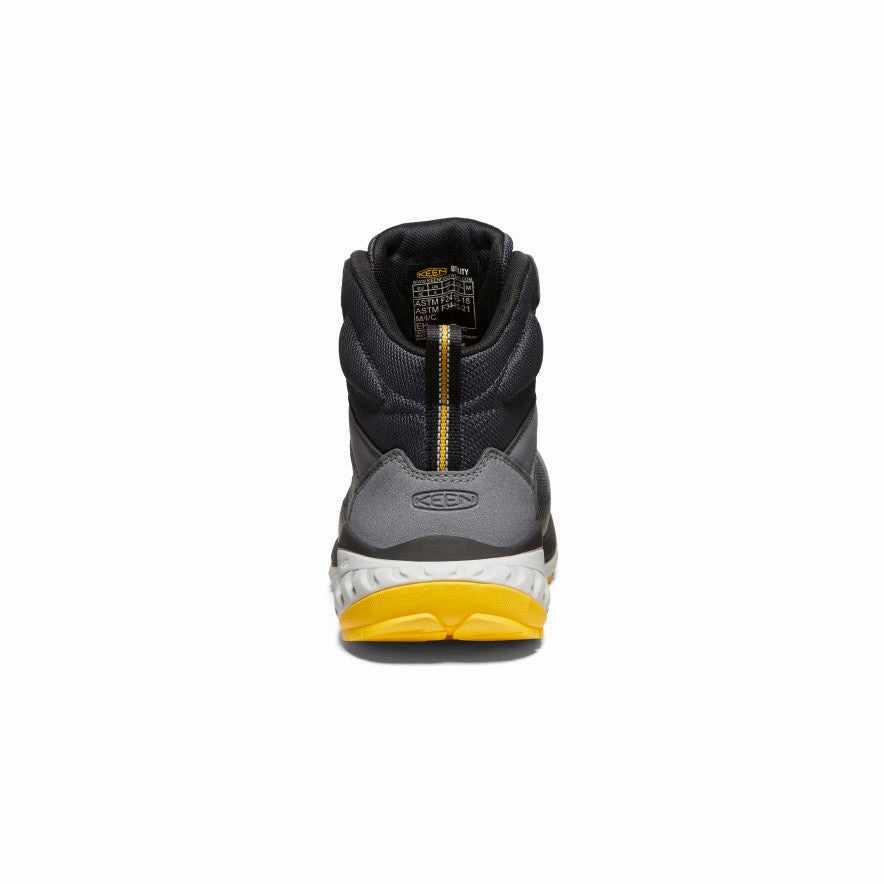 Modern Tone Layer Light Men'S Arvada Mid Work Sneaker (Carbon Toe)  |  Black/Keen Yellow