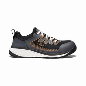 Motion In Mind Men'S Arvada Work Sneaker (Carbon Toe)  |  Black/Curry