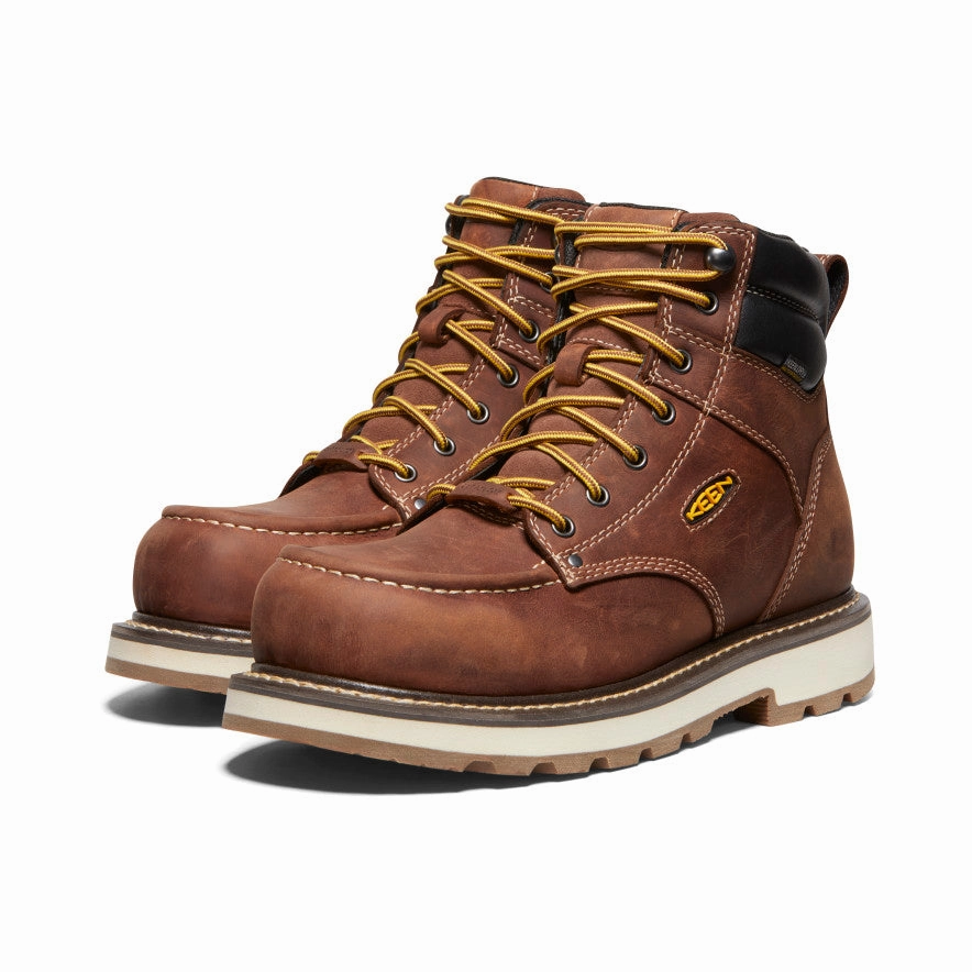 Forward-Looking Fit Motion-Wear Daily Men'S Cincinnati 6" Waterproof 90 Heel Boot (Carbon Toe)  |  Tuscan Red/Sandshell